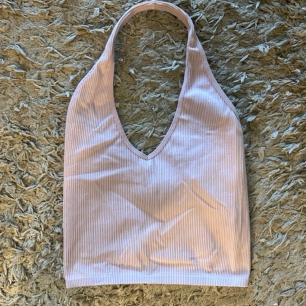 Urban Outfitters Out From Under pink halter crop top - Size M - Picture 2 of 5
